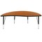 Flash Furniture Half Round 30 W, 60 L, 25.25 H, Chrome, Laminate, Particleboard, Steel, Wood Grain XU-A60-HCIRC-OAK-T-P-GG - alternate 4